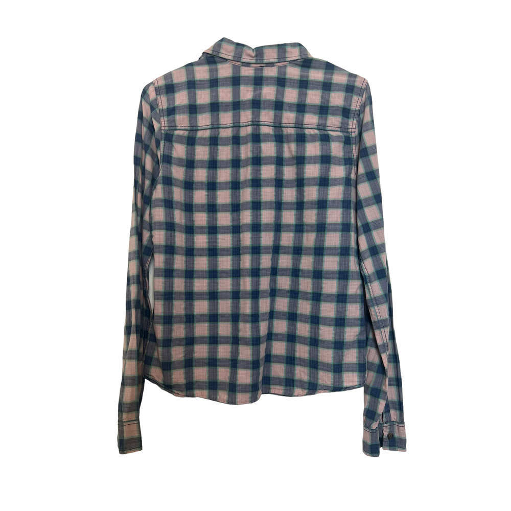 Hollister Pink and Blue Plaid Button Up Medium - Picture 4 of 4